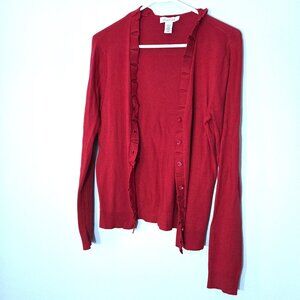 Kenneth Cole Reaction Red Cardigan Sweater Size S